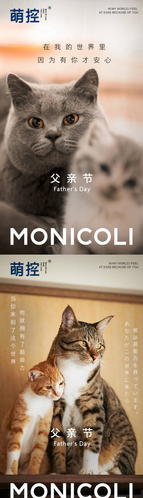 编号：20210618091438641【享设计】源文件下载-宠物猫粮品牌父亲节系列海报