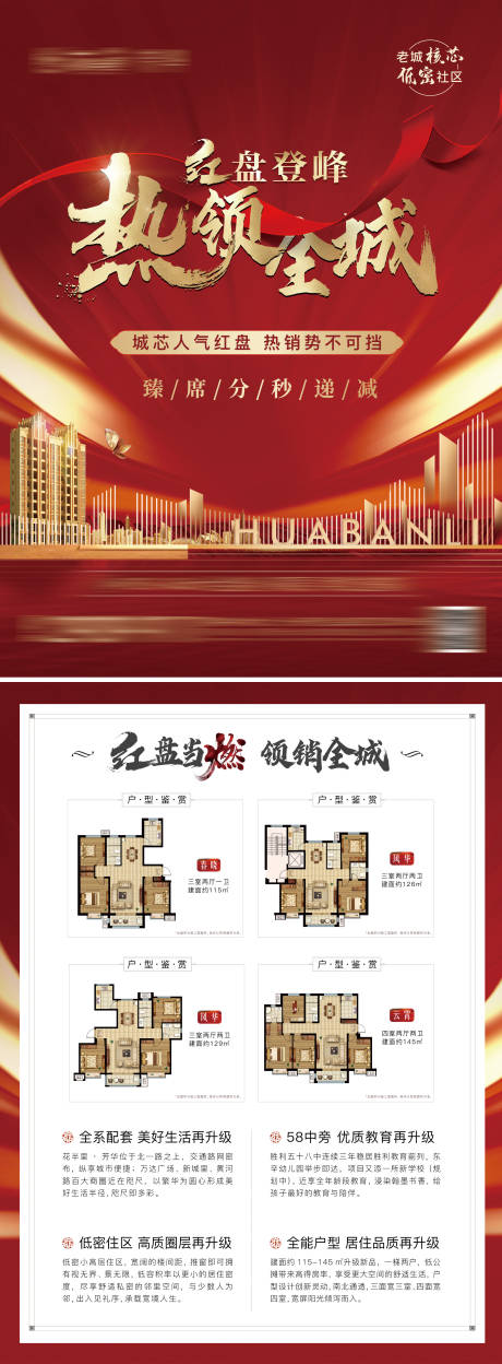 源文件下載【享設計】搜索編號：97720005539203142【地產紅金戶型價值點DM宣傳單頁】