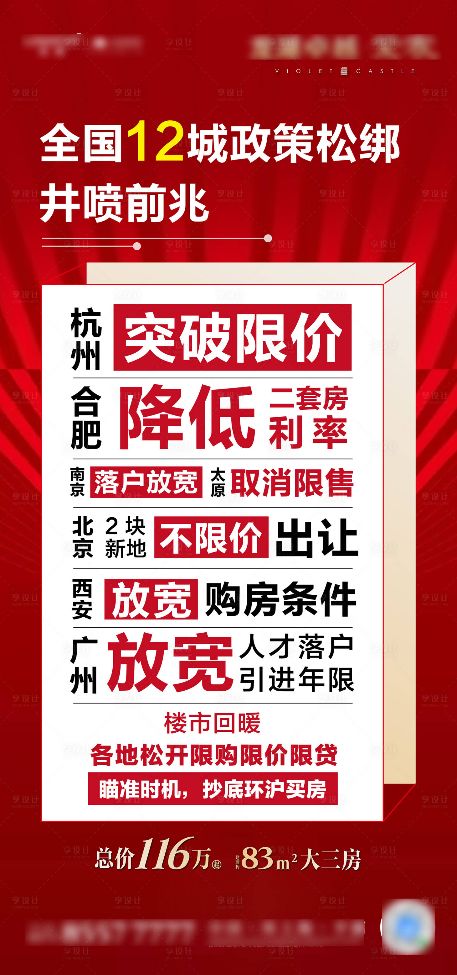 源文件下载【享设计】搜索编号：76040005656935099【地产政策海报】