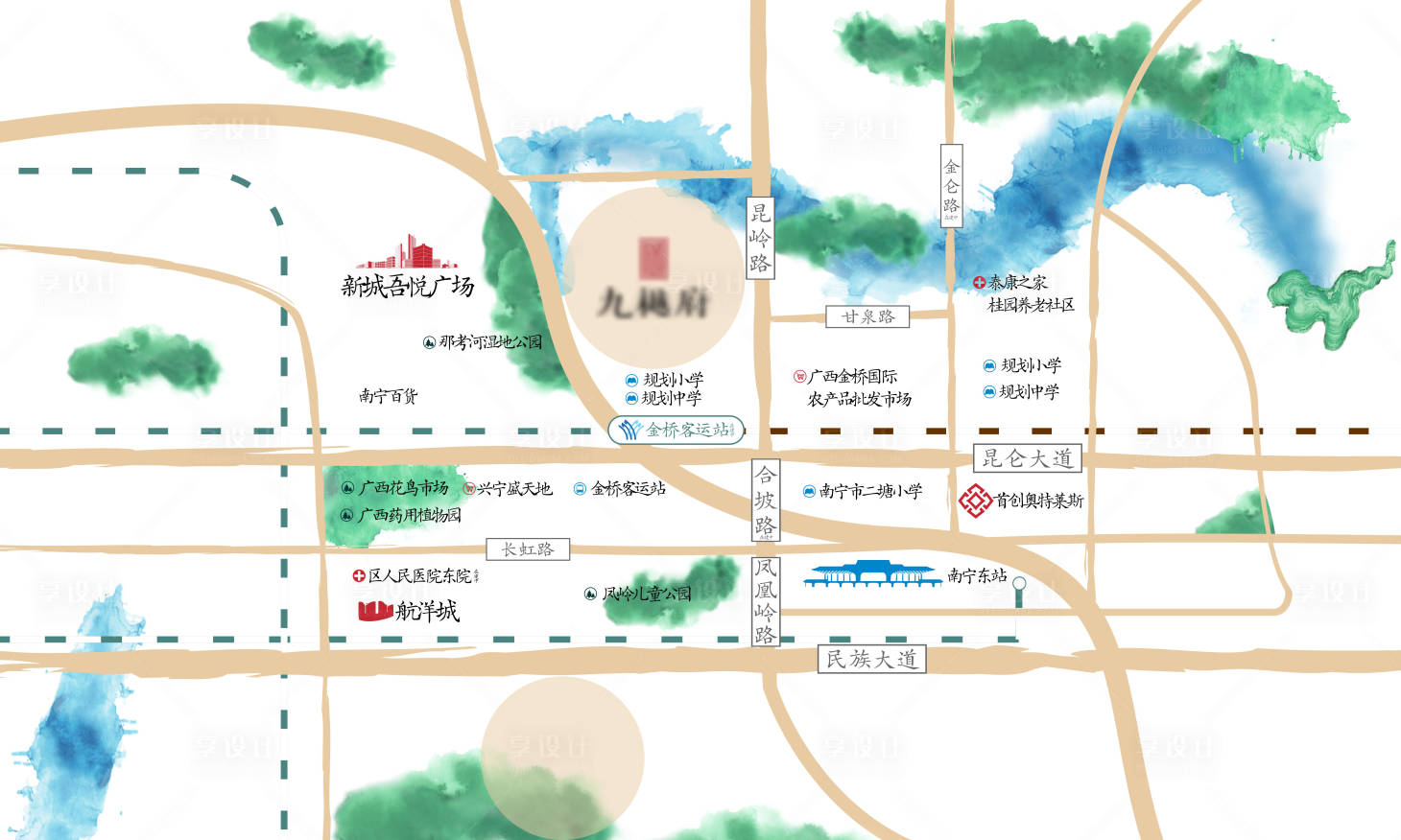 源文件下載【享設計】搜索編號：59460005539519508【房地產區位圖廣告展板】