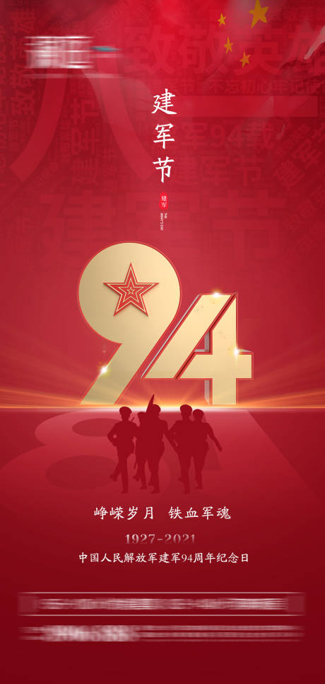 八一建军节周年海报