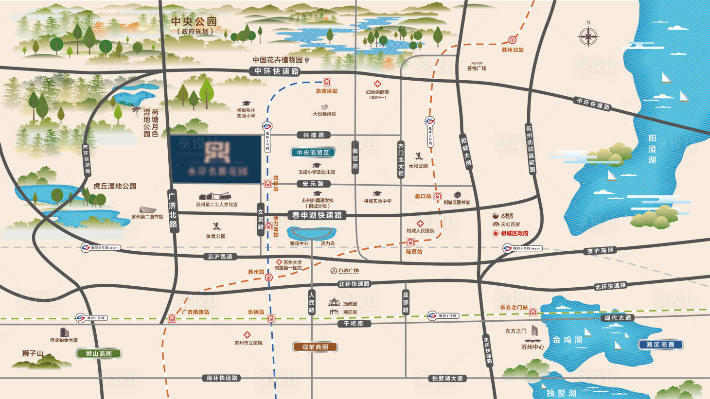 源文件下载【享设计】搜索编号：13250005538383717【房地产区位图广告展板】