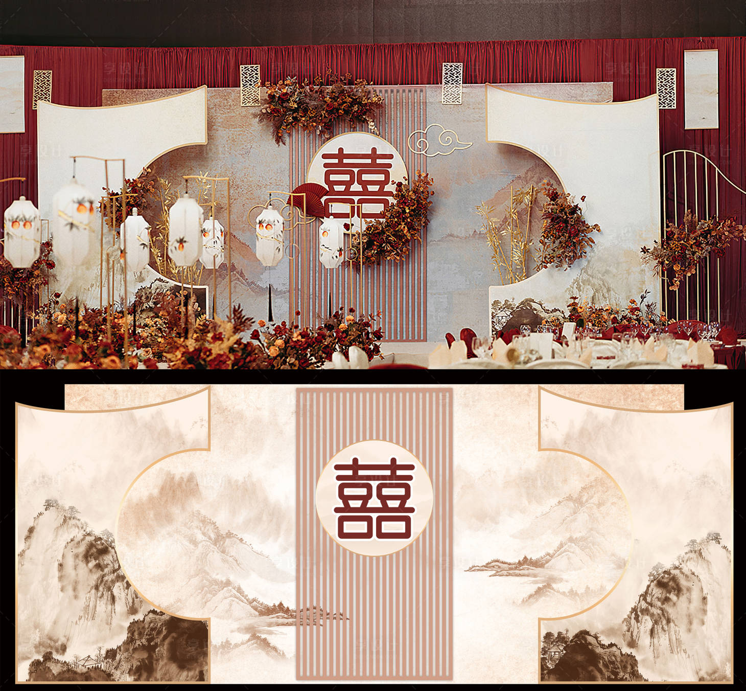 源文件下载【享设计】搜索编号：58420005734313086【婚礼舞台活动展板】