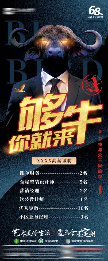 源文件下载【享设计】搜索编号：93610005385296557【家具公司招聘海报】