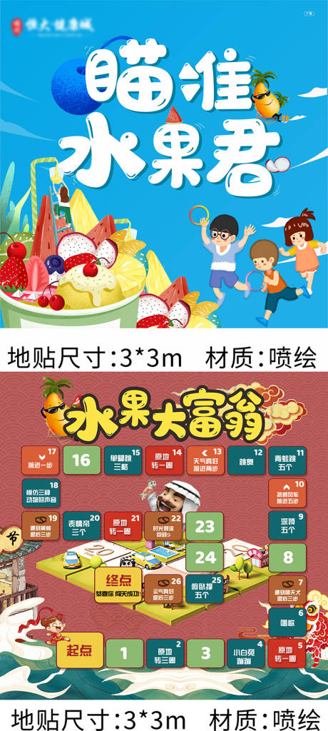 水果卡通地贴