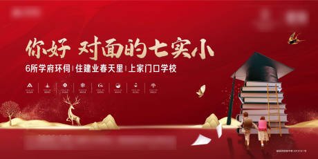 源文件下載【享設(shè)計】搜索編號：62140005408334138【地產(chǎn)紅色學(xué)區(qū)房開盤背景展架】
