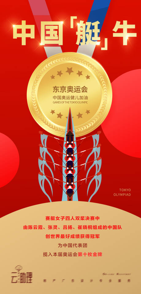 源文件下载【奥运会赛艇冠军海报】编号：17950005784607741