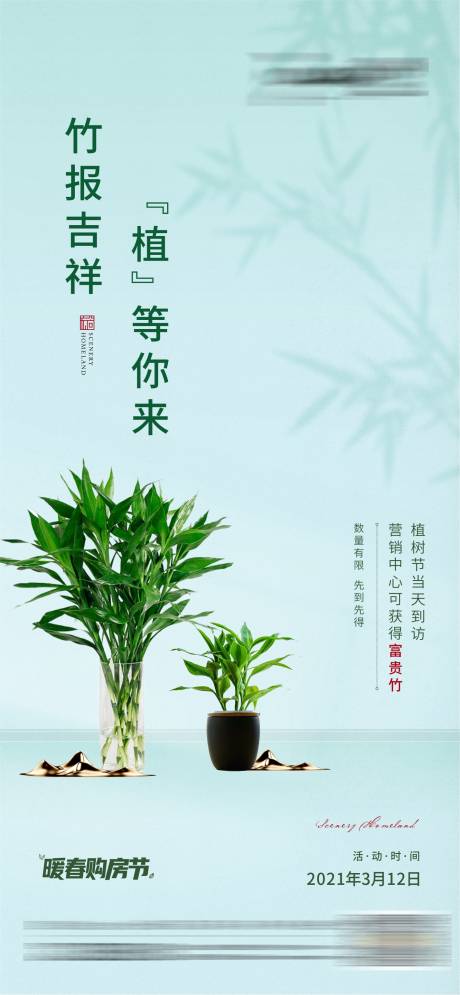 源文件下载【送富贵竹活动海报】编号：20210706174719739
