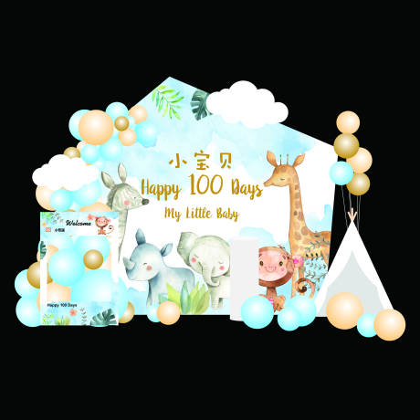 源文件下载【享设计】搜索编号：48680005683547118【生日美陈背景板】