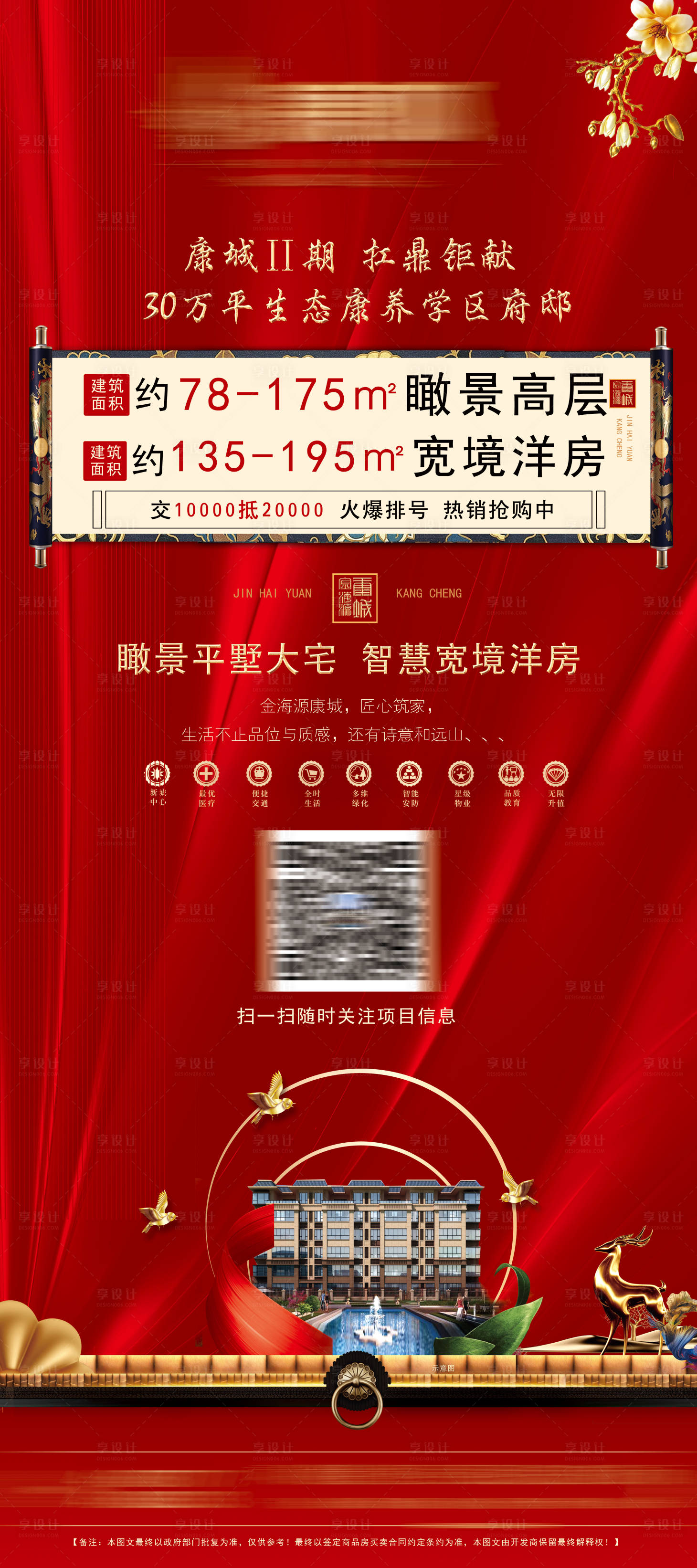 源文件下載【享設計】搜索編號：79780005380308232【地產中式紅色展架】