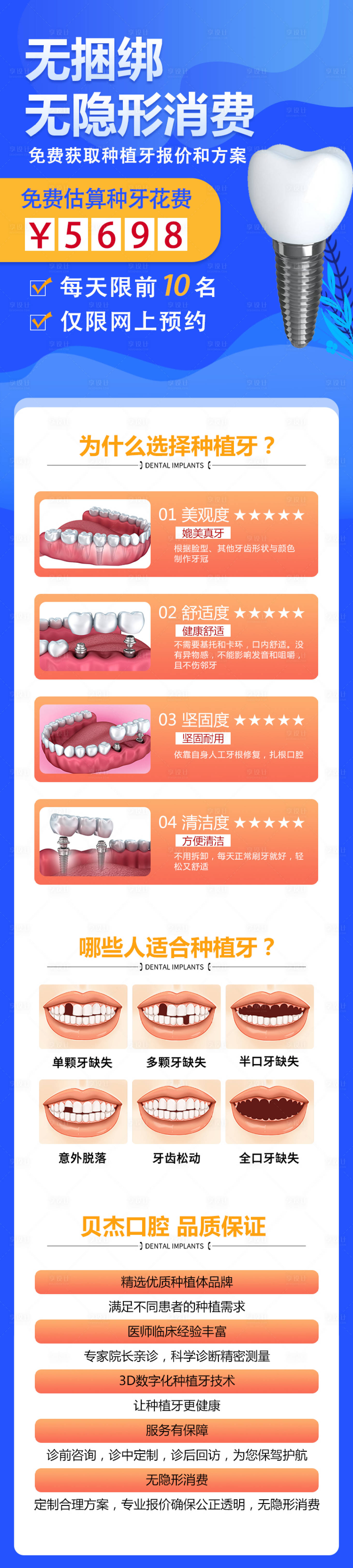 源文件下载【享设计】搜索编号：30240005835908594【口腔种植牙价格详情页】