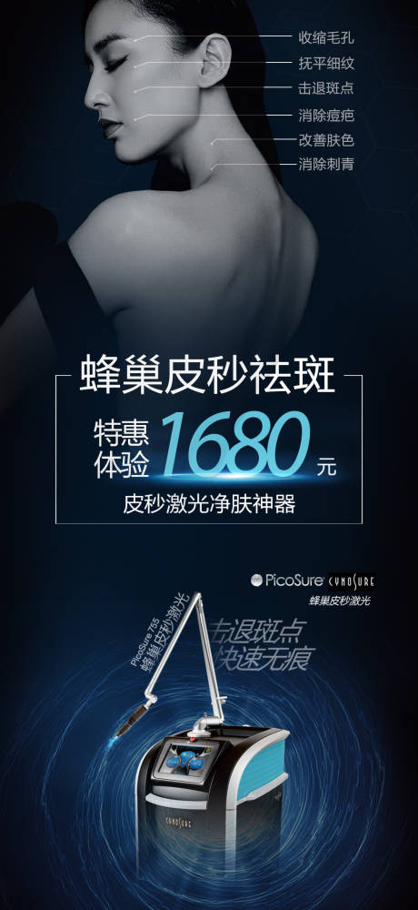 源文件下載【享設計】搜索編號：23160005708588183【醫美蜂巢皮秒海報】