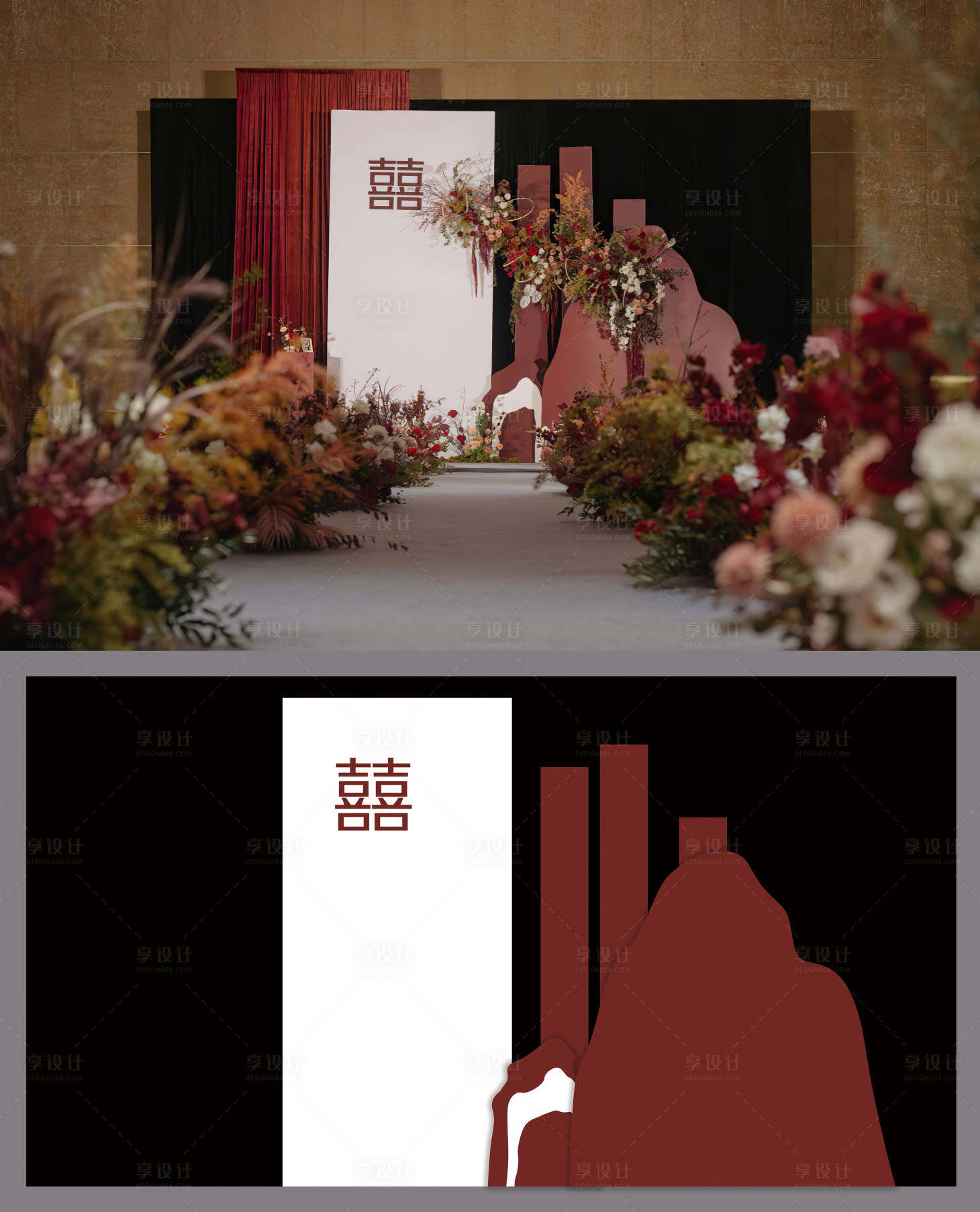 源文件下載【享設計】搜索編號：34580005734478219【婚禮舞臺活動展板】