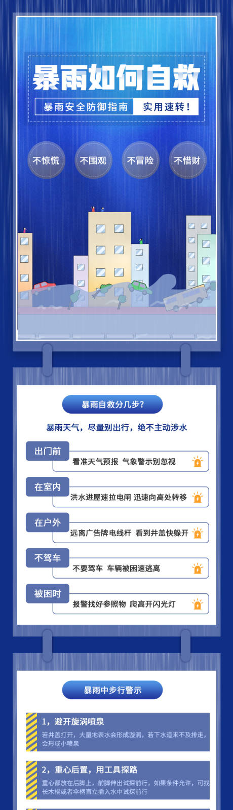 源文件下载【享设计】搜索编号：78890005778011755【暴雨洪水自救知识科普】