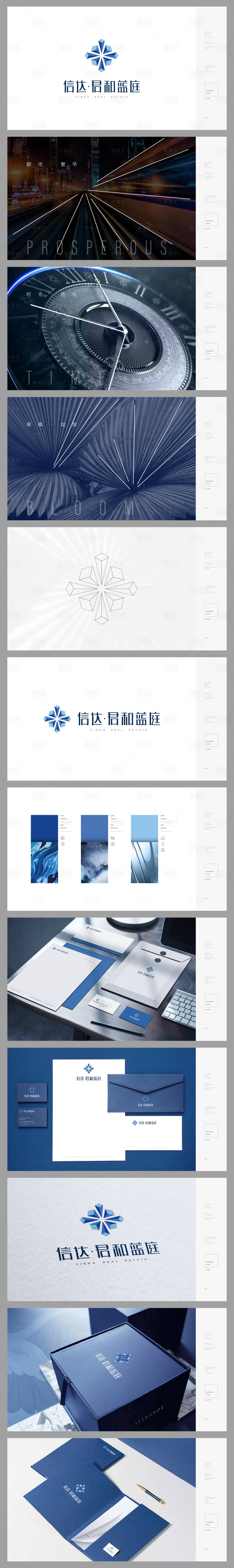 源文件下载【享设计】搜索编号：70680005682323982【地产VI提报设计蓝色系】