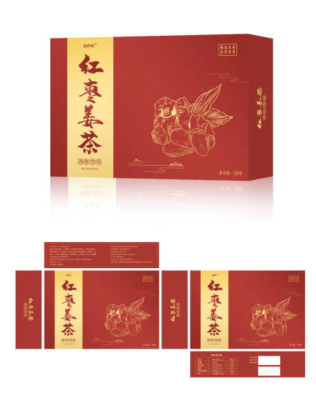 源文件下载【享设计】搜索编号：93940005669944420【红枣姜茶包装设计】