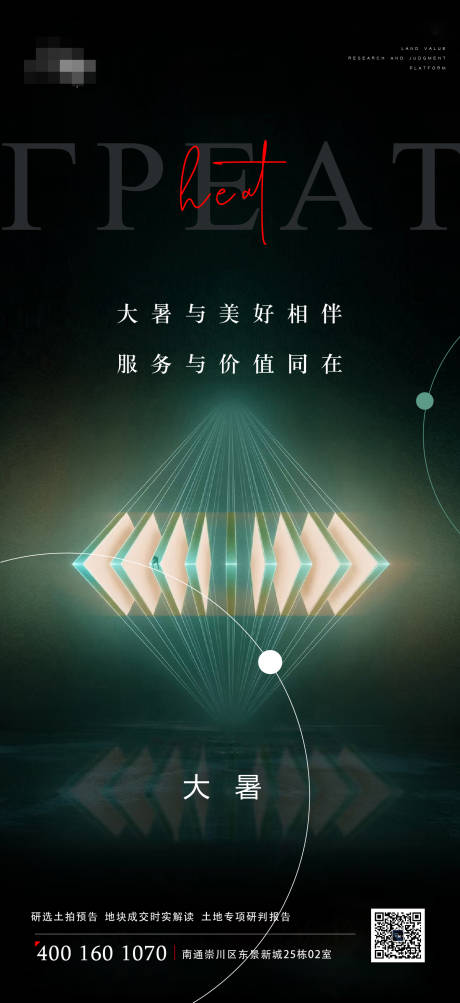 源文件下载【地产大暑节气海报】编号：96290005668793442