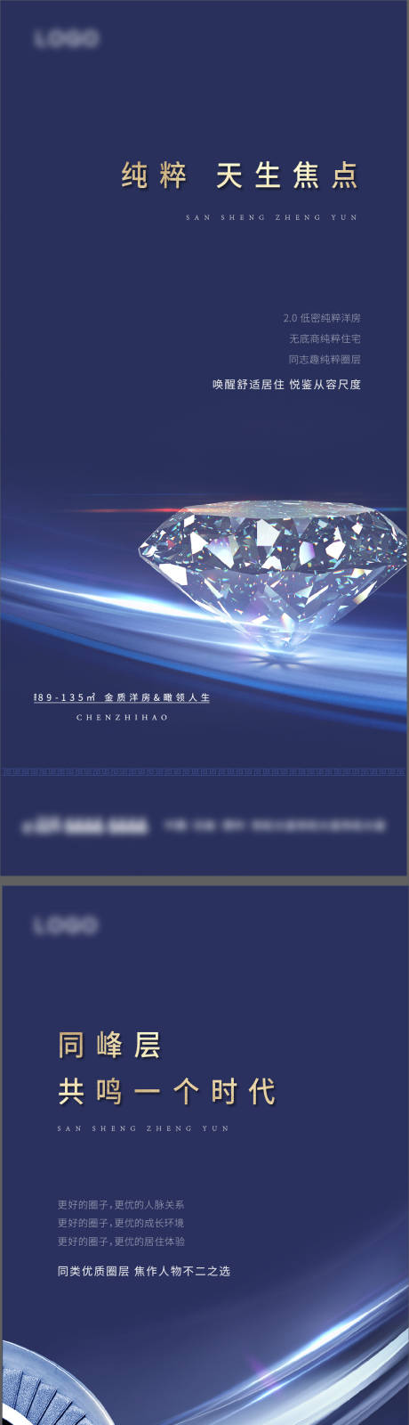 源文件下載【享設計】搜索編號：78530005548727657【房地產藍金價值點系列海報】