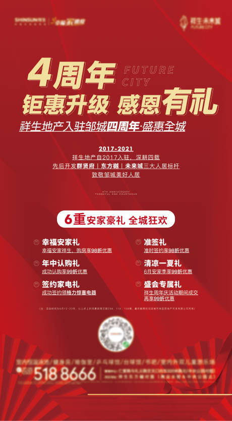 源文件下載【地產周年慶紅金海報】編號：29680005584174609