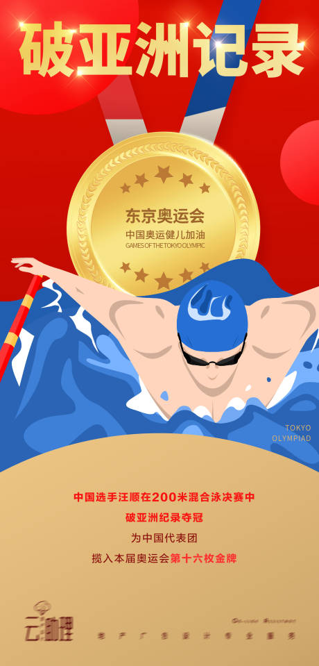 奥运会游泳冠军海报