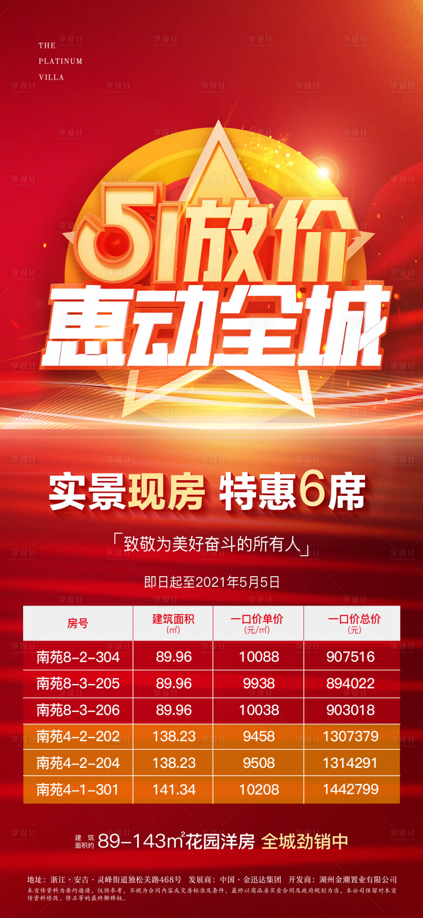 源文件下載【享設計】搜索編號：92280005414687972【地產51勞動節特價房海報】