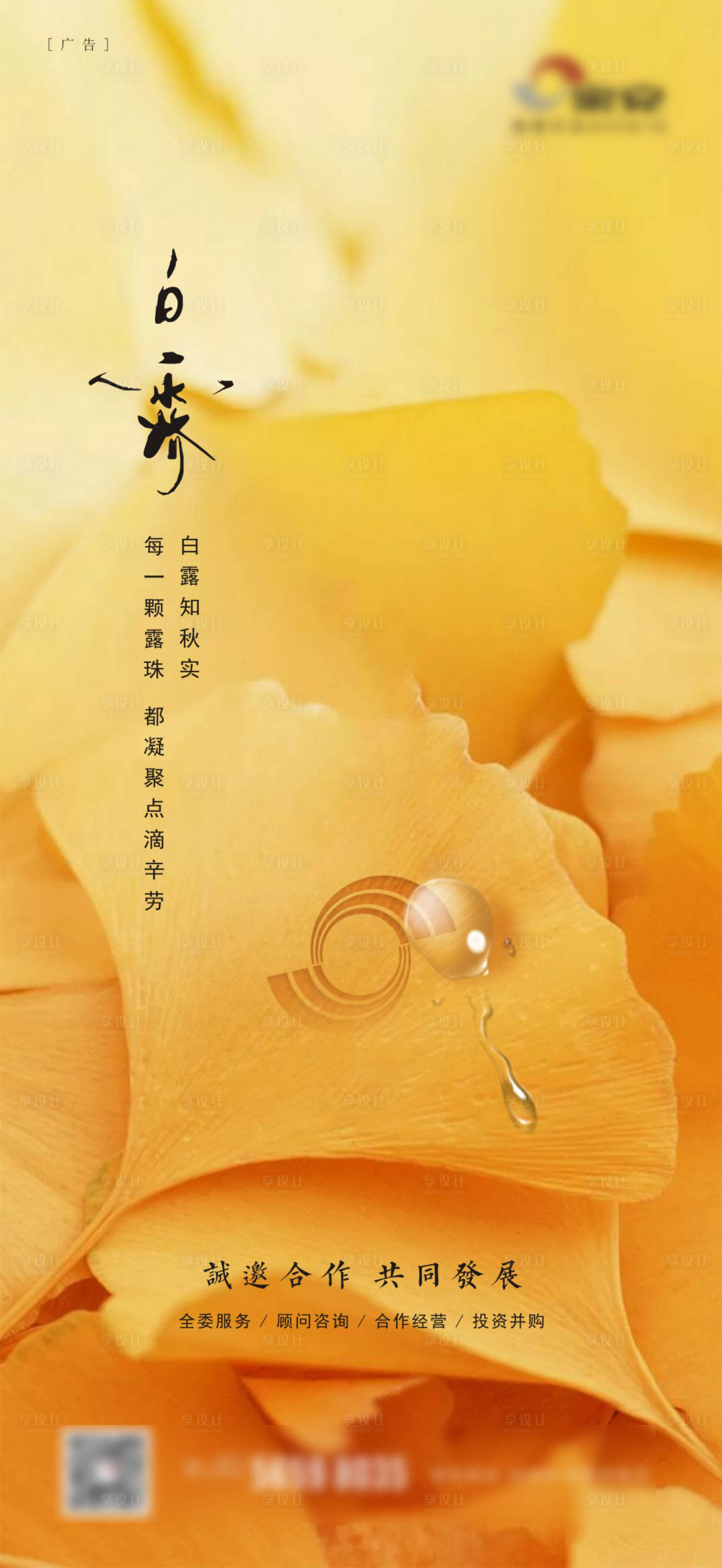 源文件下载【享设计】搜索编号：10600005475764952【地产白露节气海报】