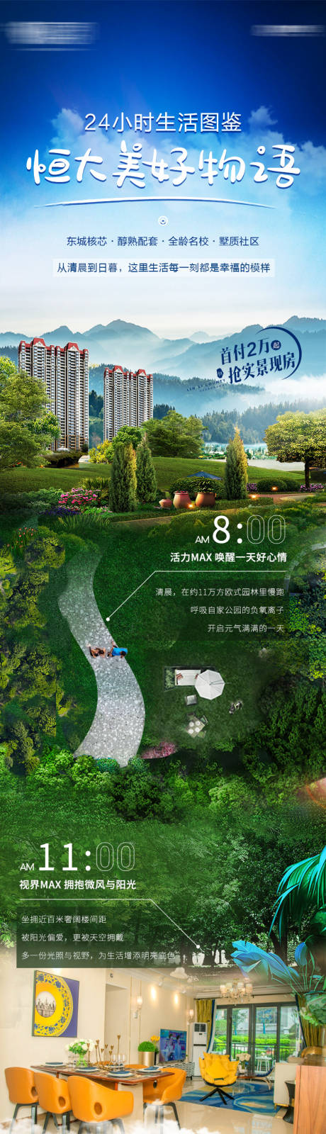 源文件下載【房地產24小時生活長圖海報】編號：66520005466334123