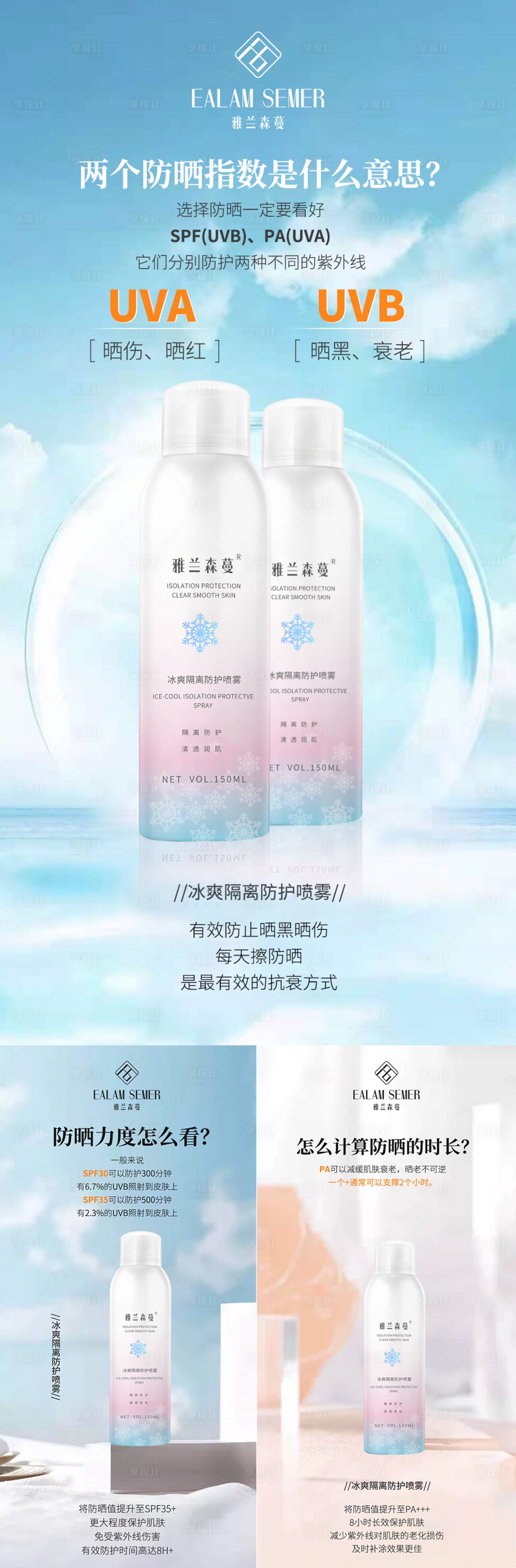 源文件下載【享設計】搜索編號：87120005657119193【微商防曬系列海報】