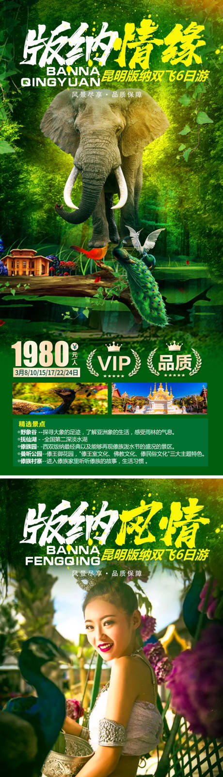 源文件下载【云南西双版纳旅游海报系列】编号：93420005607279023