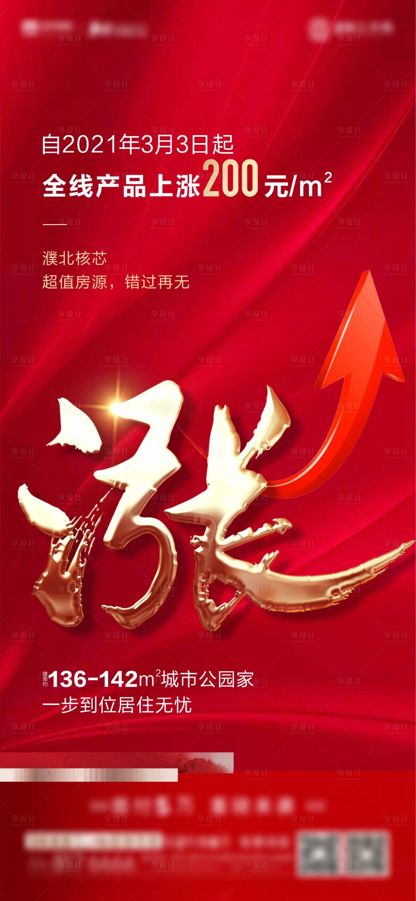 源文件下载【享设计】搜索编号：79110005510235968【地产红色涨价海报】
