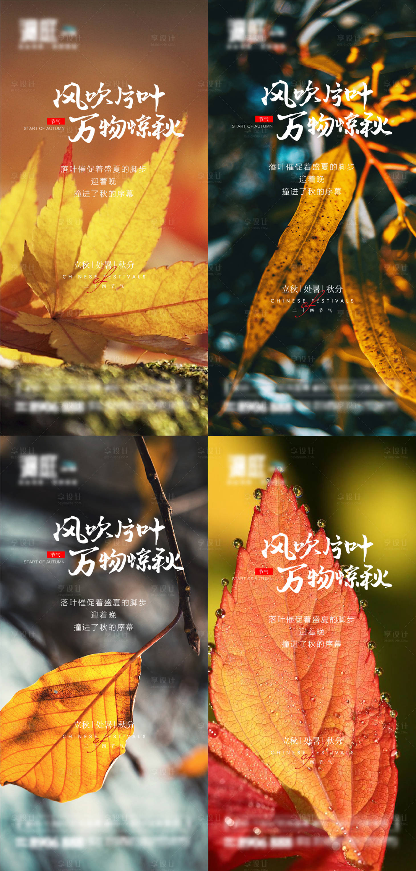 源文件下载【立秋处暑秋分节气宣传海报】编号：98820005662575870