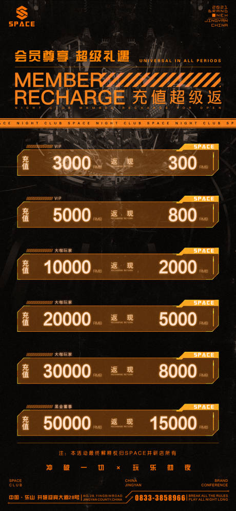 源文件下载【享设计】搜索编号：47220006169157782【会员充值酒吧海报】