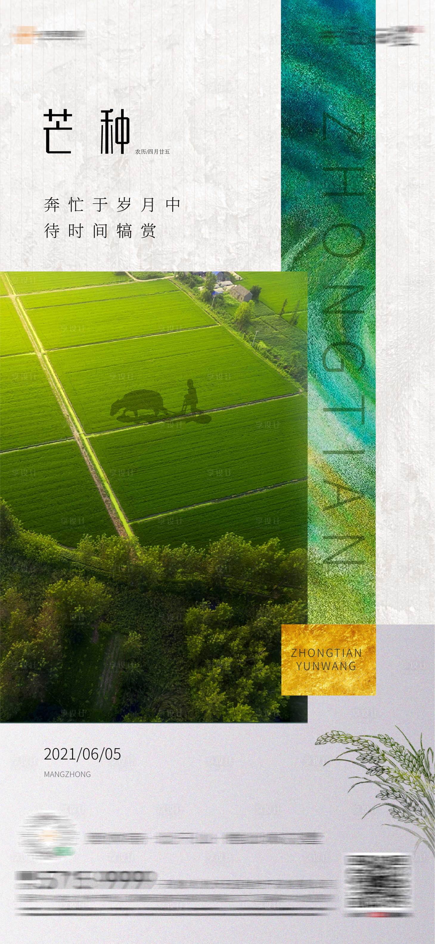 源文件下载【享设计】搜索编号：24290006134212144【地产芒种田野海报】