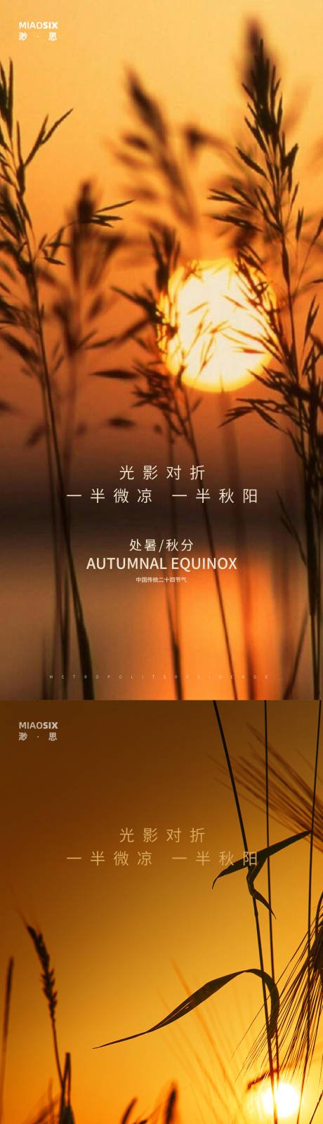 源文件下載【享設計】搜索編號：79110005962808824【秋分處暑夕陽海報】