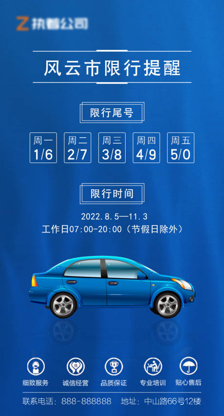 源文件下载【城市汽车限行提醒海报】编号：29480006177648328