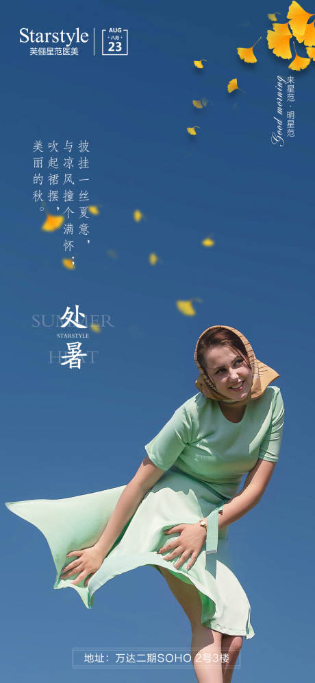 源文件下载【医美处暑节气人物海报】编号：86790006143043705