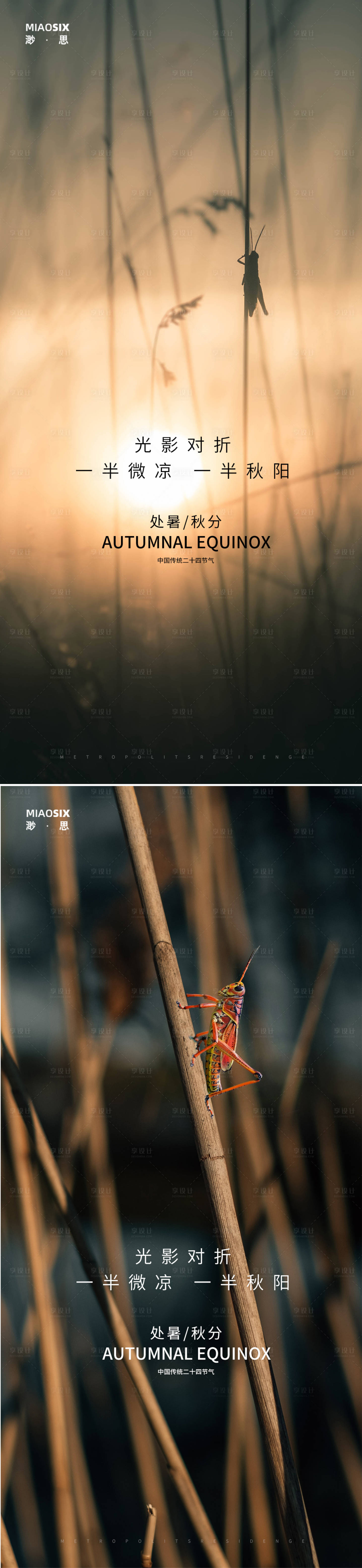 源文件下載【享設計】搜索編號：66590005928452942【秋分處暑微信朋友圈海報】