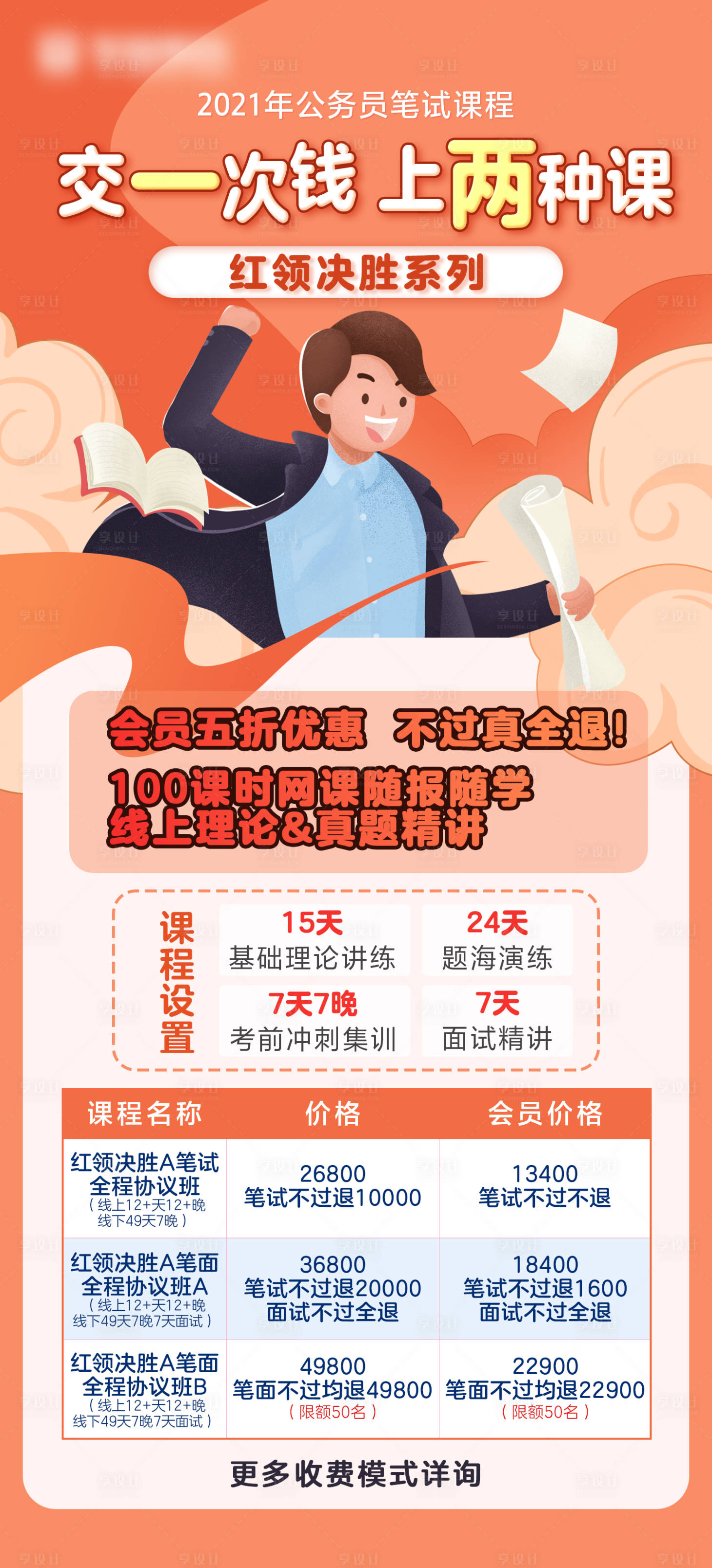 源文件下载【享设计】搜索编号：36850006033493450【公考扁平化课程海报】