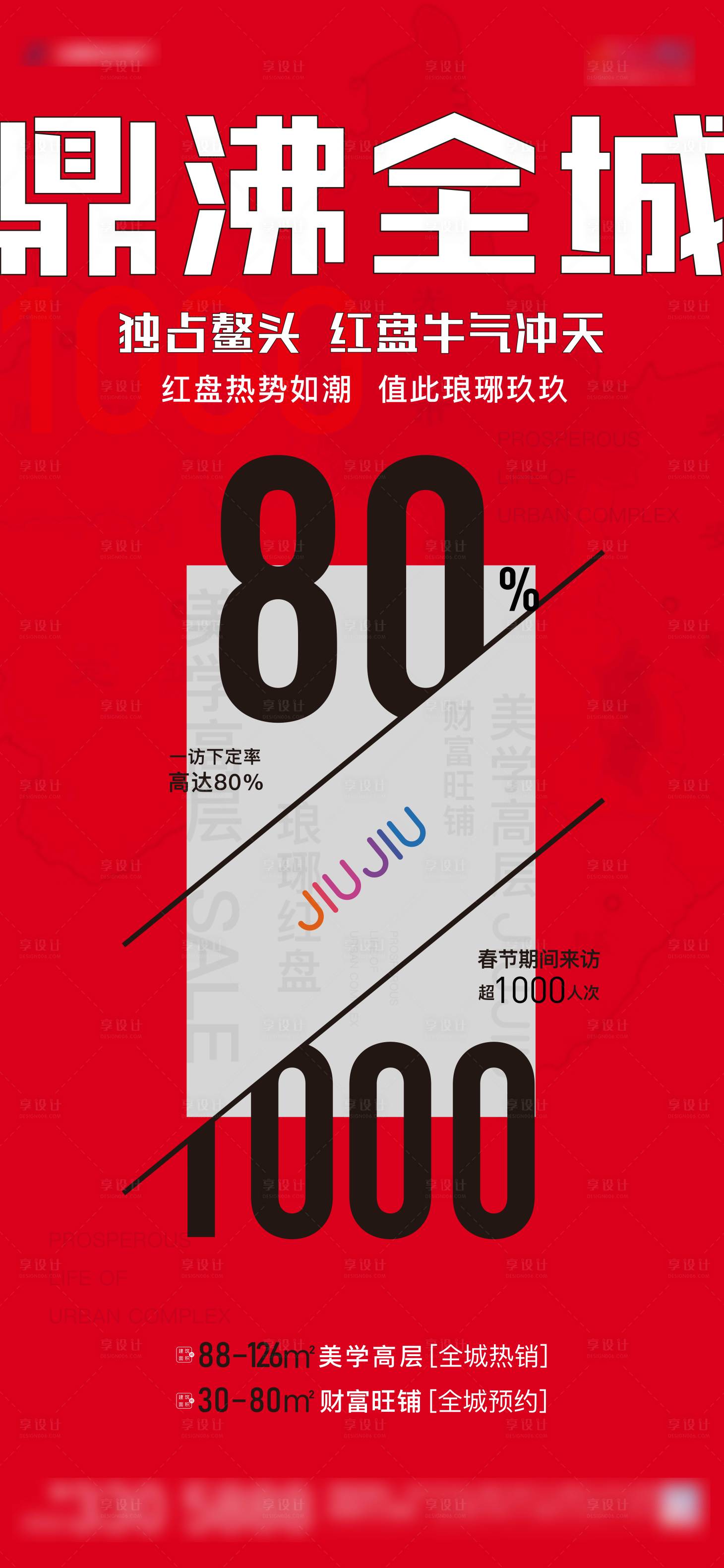 源文件下载【红色地产开盘热销海报】编号：33830006000494426