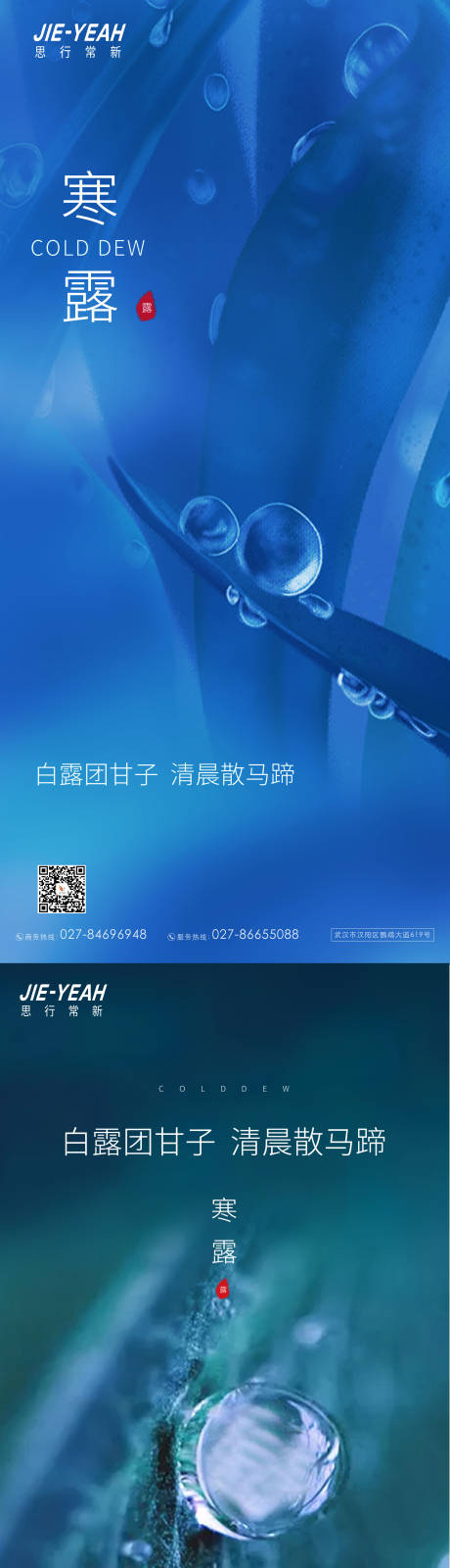 源文件下载【白露露珠霜降寒露24节气系列海报】编号：59130006219944904