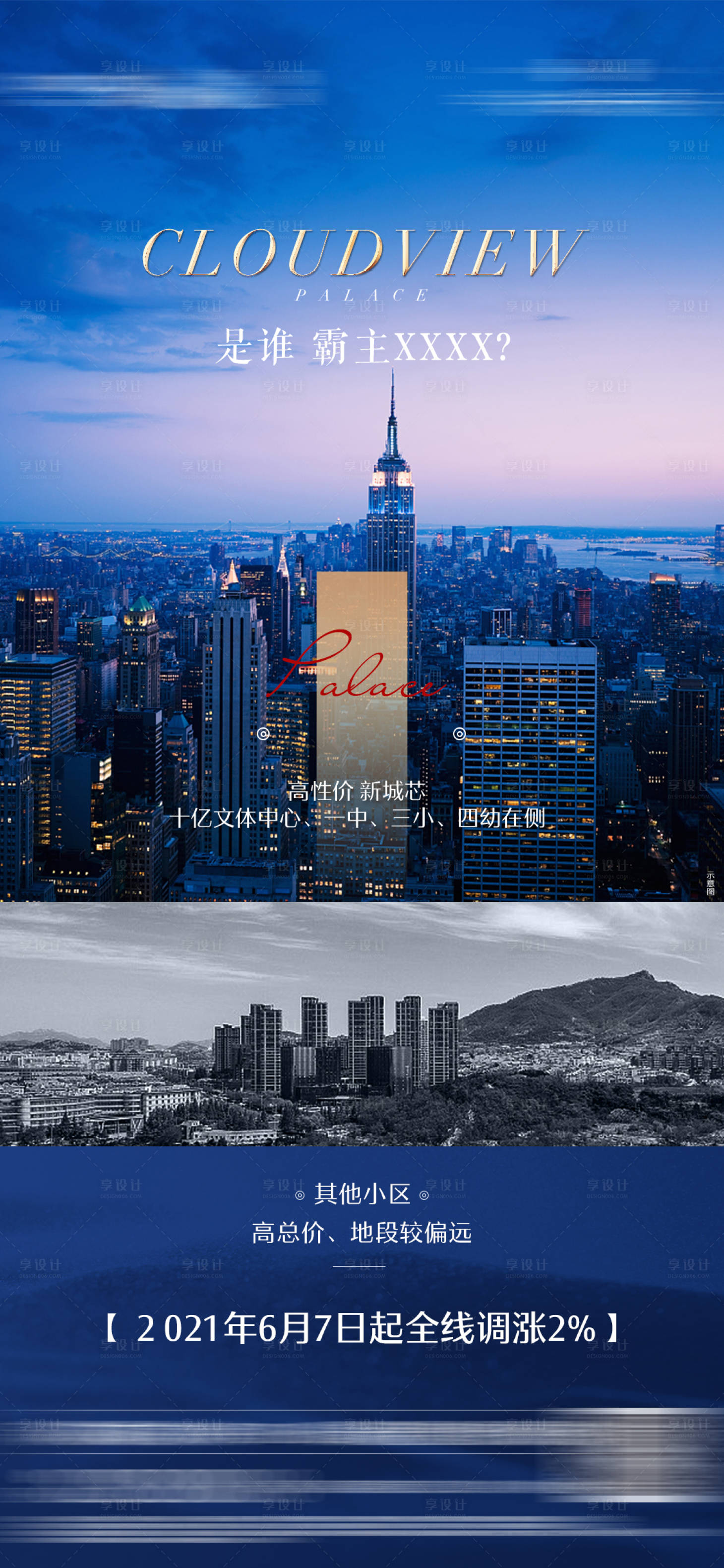 源文件下载【享设计】搜索编号：82650005991342063【地产对比价值微单海报】