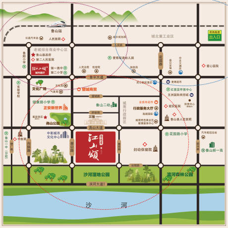 源文件下载【地产区位图设计】编号：71330006159839328