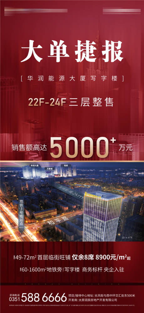 源文件下载【享设计】搜索编号：30550006233282489【地产大单业绩喜报海报】