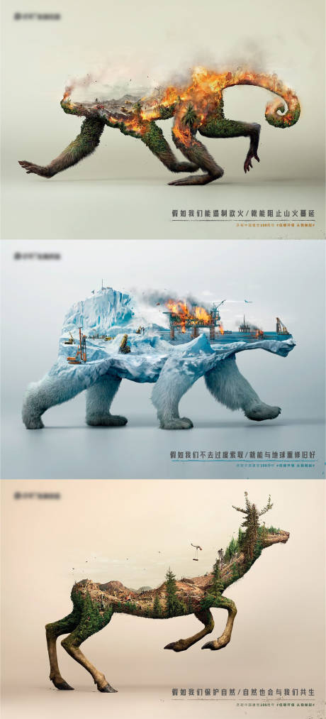 环保海报全球变暖
