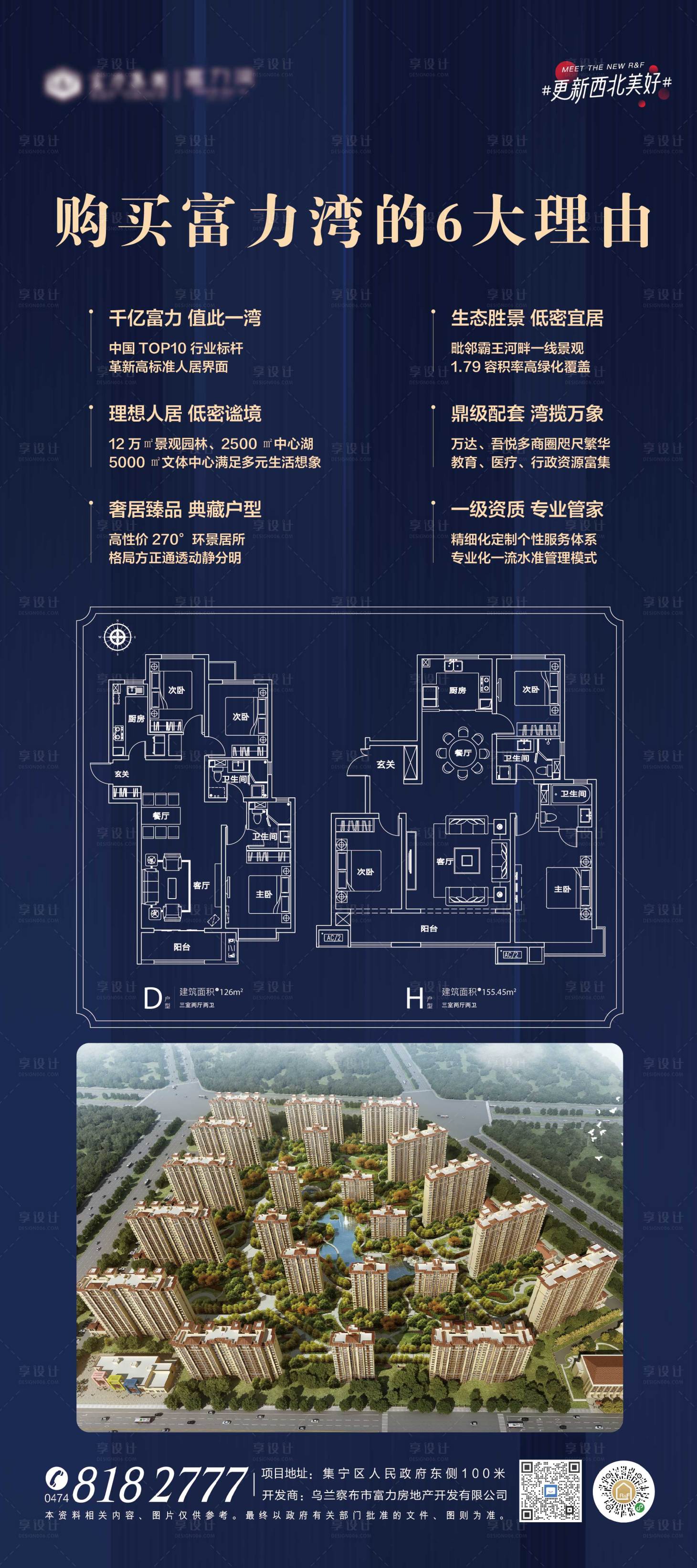 源文件下载【享设计】搜索编号：13210006216882231【蓝色地产6大理由户型展架】