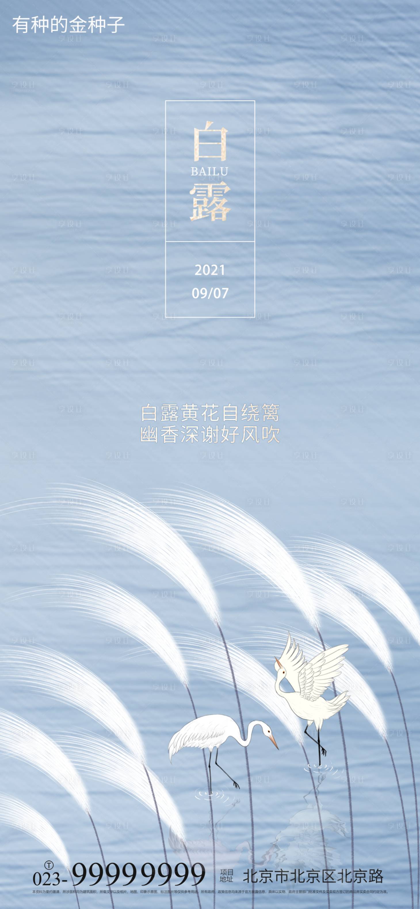 源文件下载【享设计】搜索编号：25910006271018395【白露节气海报】