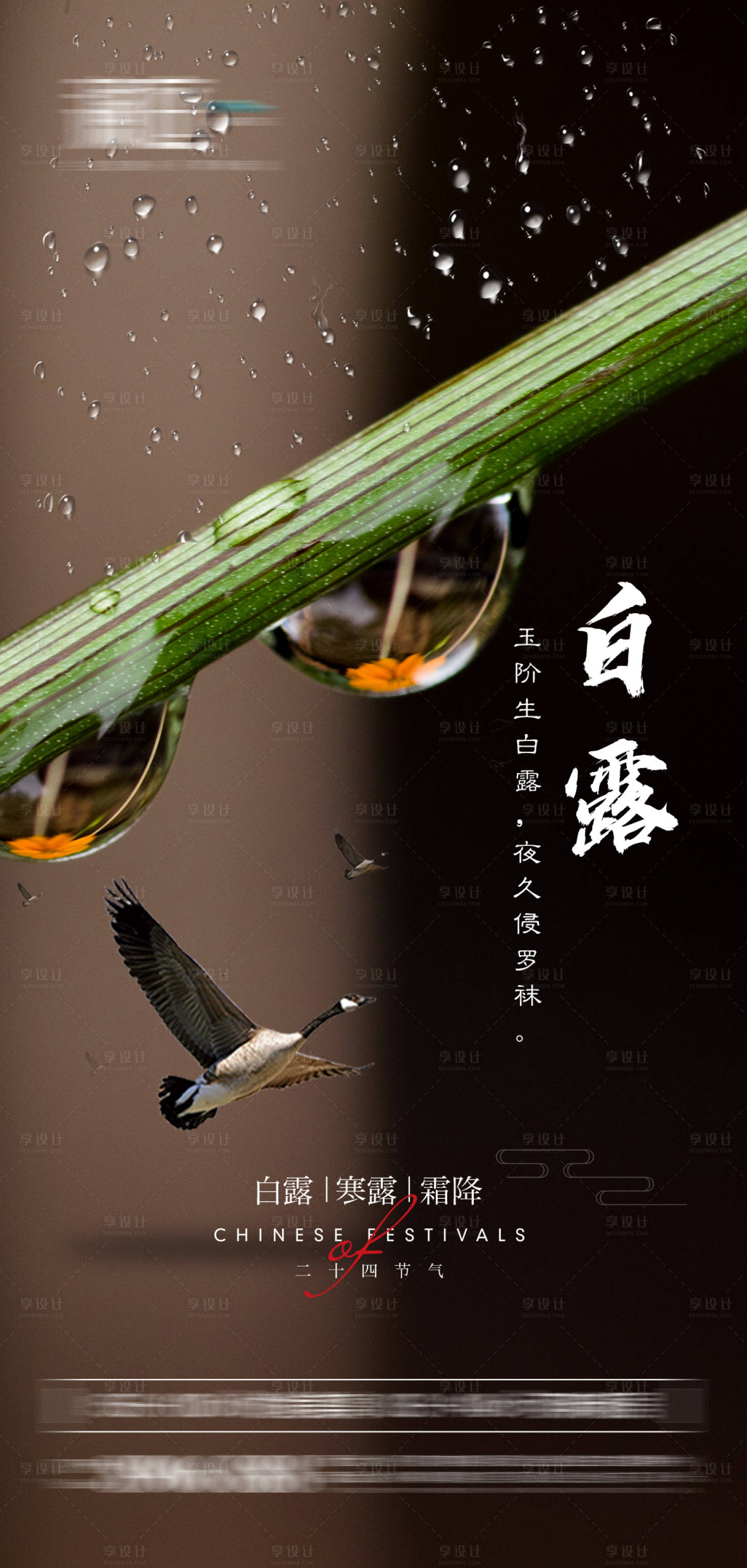 源文件下载【享设计】搜索编号：45540006021791347【白露寒露霜降节气海报】