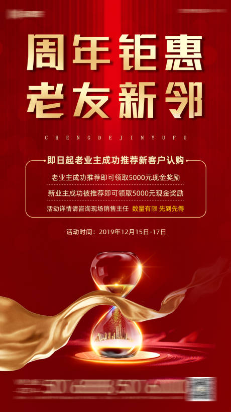源文件下载【地产周年庆海报】编号：57870006092269924