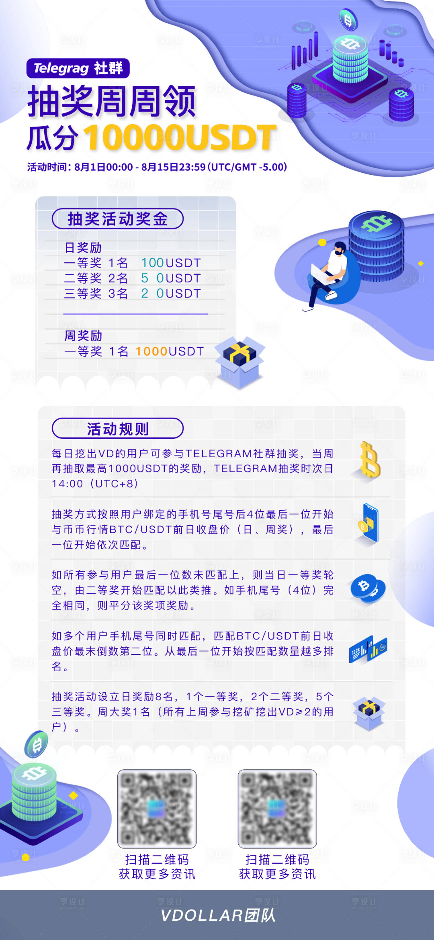 源文件下载【享设计】搜索编号：28680005994696358【区块链抽奖活动宣传海报】