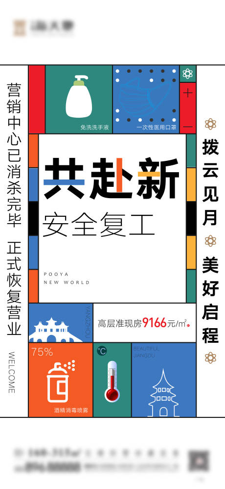 源文件下载【房地产疫情复工海报】编号：96390006278482472